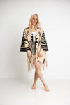 Aztec kuvioitu neuletakki beige