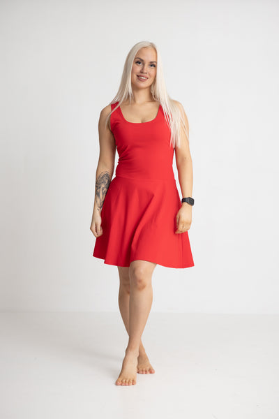 Basics kellohelmainen mekko punainen