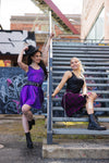 Basics Festival Edition kellohelmainen mekko kimaltava liila