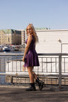 Basics Festival Edition kellohelmainen mekko violetti metalli