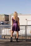 Basics Festival Edition kellohelmainen mekko violetti metalli