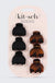 KITSCH mini hiusklipsisetti 6kpl musta/ruskea