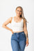 Basics crop top vaalea