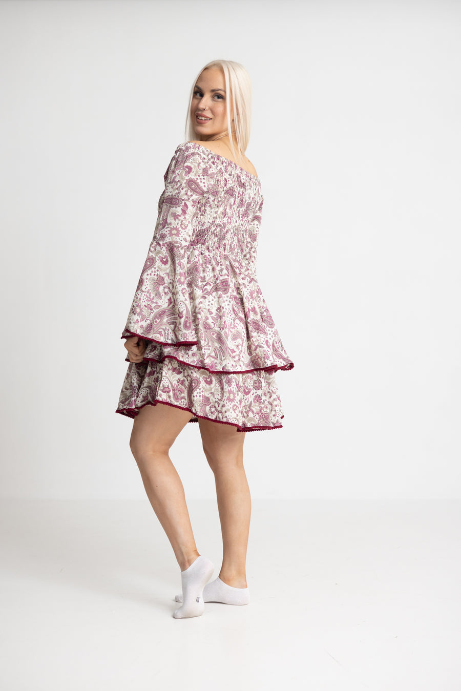 IBIZA TRENDY/Free Love Bobin Dress Burgundy